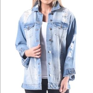 Distressed Washed Denim Jacket
